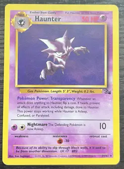 Haunter 21/62 Pokemon TCG WOTC Base Set Fossil Non Holo LP - Image 1