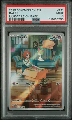 2023 POKEMON SVI EN-SCARLET & VIOLET ILLUSTRATION RARE #211 RALTS PSA 9 - Image 1