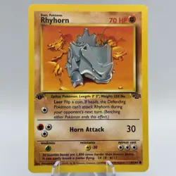 1999 Pokemon Jungle 1st Edition Rhyhorn 61/64 WOTC Non-Holo (NM) Vintage Card - Image 1