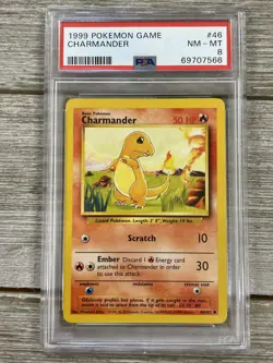 Graded PSA 8 1999 Pokemon Game - Charmander - Image 1