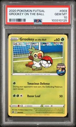 2020 POKEMON FUTSAL #003 GROOKEY ON THE BALL PSA 10 - Image 1