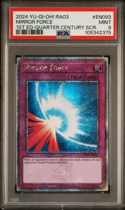 2024 YU-GI-OH! RA03-QUARTER CENTURY BONANZA #EN093 MIRROR FORCE PSA 9 - Image 1