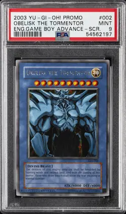 2003 YU-GI-OH! PROMO #002 OBELISK THE TORMENTOR PSA 9 - Image 1