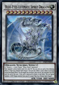 Blue-Eyes Ultimate Spirit Dragon Ltd Ed Ultra Rare 25LP-EN020 Yu-Gi-Oh! - Image 1