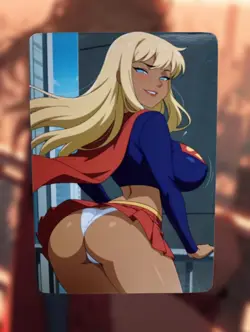 Supergirl Justice League Anime Waifu Sexy Goddess Doujin Lewd Hentai Card - Image 1