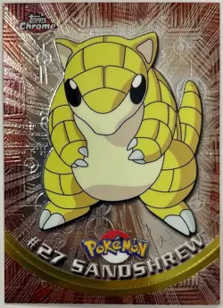 SANDSHREW #27, Series 1 - 2000, Topps TV Animation Edition Chrome Pokemon Card - Image 2