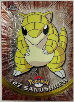 SANDSHREW #27, Series 1 - 2000, Topps TV Animation Edition Chrome Pokemon Card - Image 3