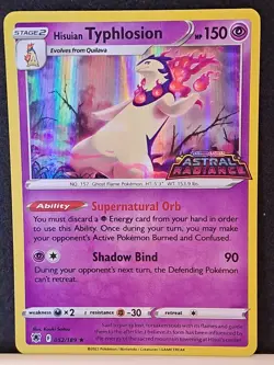 Hisuian Typhlosion 052/189 Stamped Astral Radiance Promo Pokemon Card Holo NM/MT - Image 2