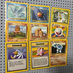 Vintage Pokemon Cards Lot Base Set Rare 1999 Wizards Of The Coast Binder Page - Image 1