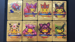 Pikachu Mega Series Tag Team Gold Foil Fan Art Vinyl Textured Pokemon 8 Card - Image 2