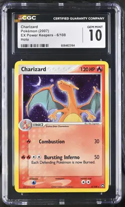CGC 10 GEM MINT Charizard 2007 EX Power Keepers 6/108 Holo Pokemon Card - Image 1