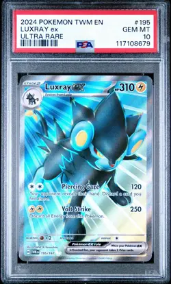 PSA 10 GEM MINT Luxray Ex Ultra Rare #195 2024 Pokemon Card Twilight Masquerade - Image 1