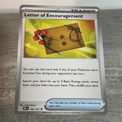 Letter of Encouragement - 189/197 - Obsidian Flames - Pokemon Card - Image 1