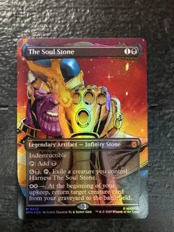 The Soul Stone (Borderless) Marvel's Spider-Man Foil MTG NM English Pack Fresh - Image 1