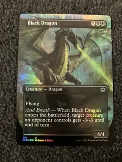Magic The Gathering MTG - Black Dragon (Borderless) Foil - AFR - Image 1