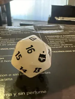 MTG FIN Final Fantasy Pearl White Oversized D20 Spindown life die Counter Dice - Image 1