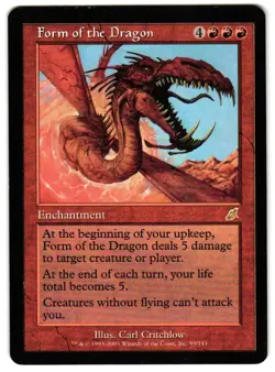 Magic_the_gathering Scourge Form of the Dragon #93 2003,MTG,LP Rare - Image 1