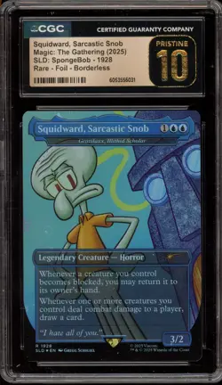 Magic MTG Squidward Sarcastic Snob SpongeBob SEC Lair Foil #1928 CGC 10 Pristine - Image 1