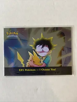2000 Topps Blue Pokemon TV Animation Series 2 EP 1 I Choose You! Holo NM/LP - Image 1