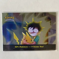 2000 Topps Blue Pokemon TV Animation Series 2 EP1 I Choose You! Holo NM/LP - Image 1