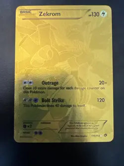 Pokemon Zekrom Gold 115/113 Full Art Secret Rare Legendary Treasures NM Holo TCG - Image 1