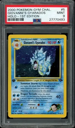 2000 Pokemon Gym Challenge 1st Edition Holo Giovanni's Gyarados #5 PSA 9 MINT - Image 1