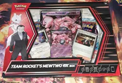 Pokemon TCG Scarlet and Violet Team Rocket's Mewtwo Ex Box New Sealed - Image 1