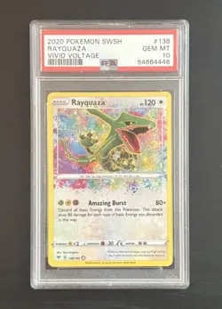 2020 Rayquaza Amazing Rare 138/185 Pokemon SWSH Vivid Voltage PSA 10 GEM MINT - Image 1