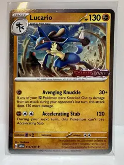 Pokemon Lucario 114/198 STAMPED Premium Collection Promo SV Scarlet Violet TCG - Image 1