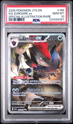 2025 POKEMON JTG EN-JOURNEY TOGETHER #185 N'S ZOROARK EX PSA 10 - Image 1