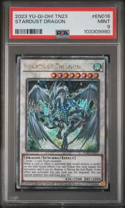 2023 YU-GI-OH! TN23-25TH ANNIVERSARY TIN DUELING HEROES STARDUST DRAGON PSA 9 - Image 1