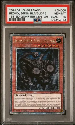 2024 1ST ED-QUARTER CENTURY SECRET RARE REDOX, DRAGON RULER OF BOULDERS PSA 10 - Image 1