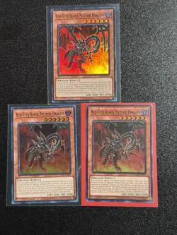 YU-GI-OH! Red-Eyes Black Meteor Dragon DUNE-EN095 1st Edition X3 sell of 3 - Image 1