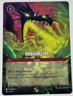 Disney Lorcana TCG Dragon Fire Promo Card NM-Mint Cold Foil - Image 1