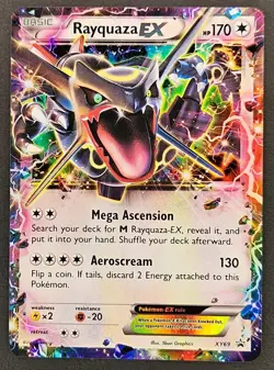 Rayquaza EX XY69 Full Art Ultra Rare Promo Black Star Pokemon Card LP - Image 1