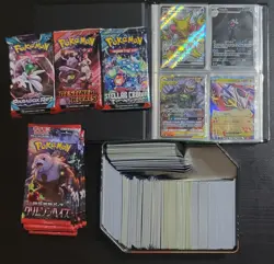 Pokemon Card Binder Collection 40+ ULTRA RARES 100+ HOLOS Booster Packs and Bulk - Image 1