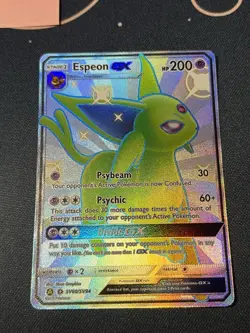 Espeon GX SV60/SV94 Pokemon TCG Hidden Fates Shiny Vault Holo Card NM Condition - Image 4