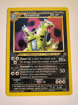 [NM] Pokemon TCG Tyranitar Neo Discovery 12/75 Holo Card NEVER PLAYED - Image 1