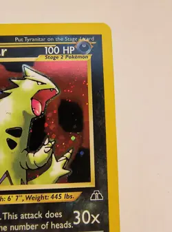 [NM] Pokemon TCG Tyranitar Neo Discovery 12/75 Holo Card NEVER PLAYED - Image 3