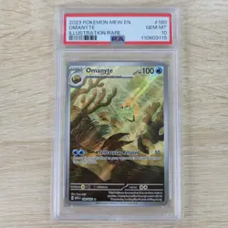 PSA 10 GEM MINT Omanyte 180/165 151 Illustration Rare Holo Pokemon Card - Image 1