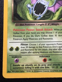 Dark Golbat 24/82 Team Rocket Pokemon Card Rare Near Mint - Image 5