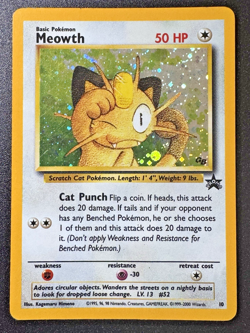 Meowth GB Promo 10 Black Star WoTC Pokemon Card Holo Foil Rare HP - Image 1