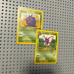 Vintage Pokemon Card Lot Rare Venonat Venomoth Rare Jungle Envolution Set 1999 - Image 1