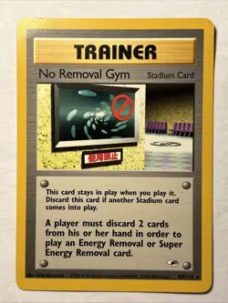 Pokemon TCG No Removal Gym Stadium Card Trainer Rare 103/132 Gym Heroes WOTC LP - Image 1