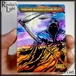 Valgavoth, Harrower of Souls Alter - Hand Painted MTG Altered Art - Magic Reaper - Image 1