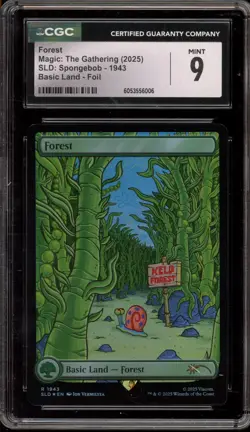 Magic MTG Forest SpongeBob Secret Lair Holo #1943 CGC 9 Mint - Image 1