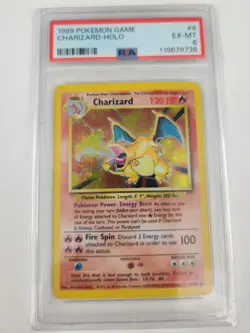 1999 POKEMON BASE SET UNLIMITED #4 CHARIZARD-HOLO PSA 6 - Image 3