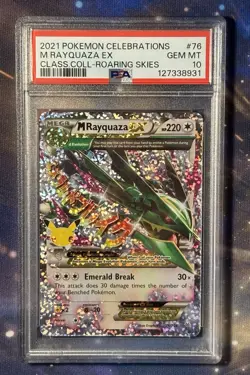 M Rayquaza EX 76/108 Celebrations 25th Anniversary Pokemon Roaring PSA 10 #76 - Image 1