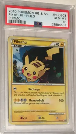2010 Pokemon Heartgold Soulsilver Black Star Promo PSA 10 Pikachu Holo #HGSS03 - Image 1