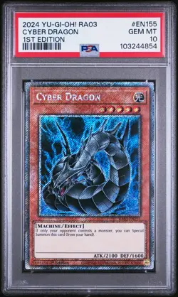 2024 YU-GI-OH! RA03-QUARTER CENTURY BONANZA 1ST EDITION CYBER DRAGON PSA 10 - Image 1